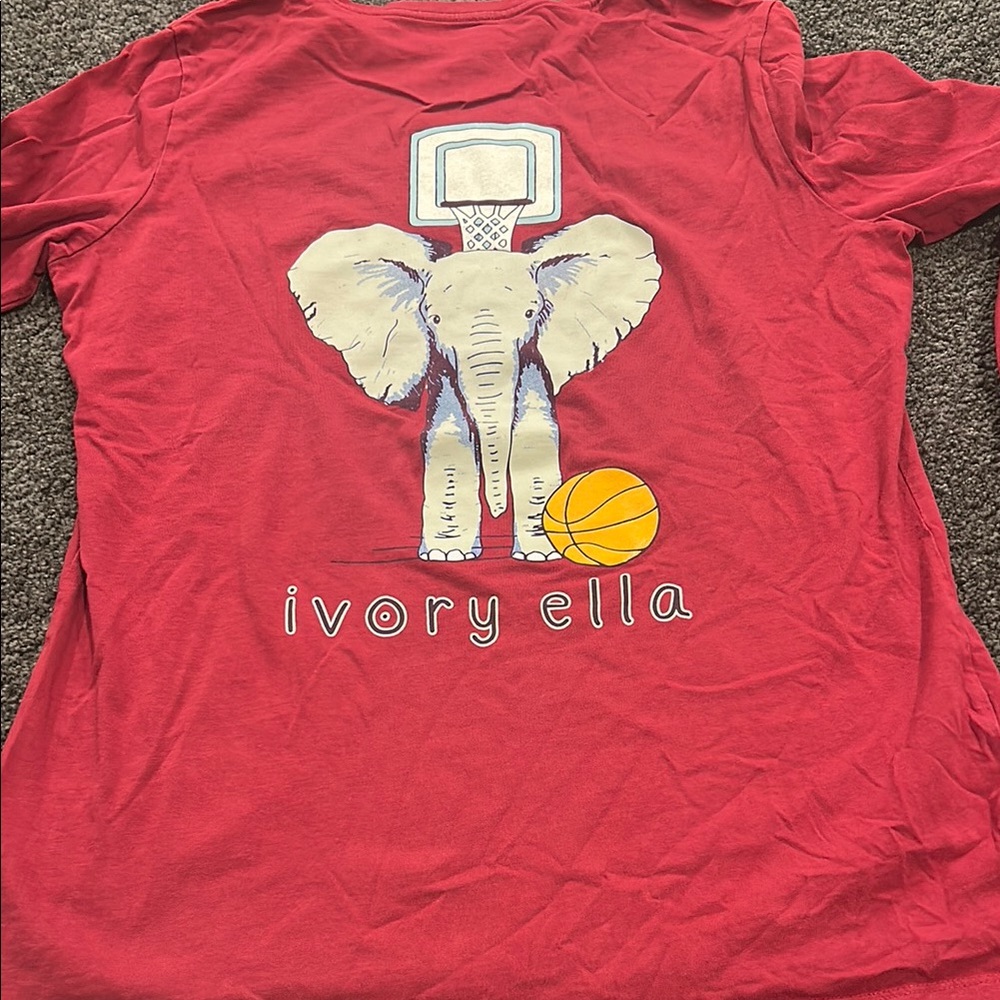 Ivory Ella Red Elephant Graphic long Sleeve Tee